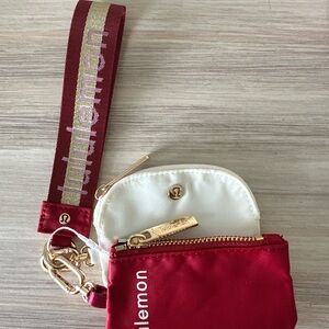 Lululemon Dual Pouch Wristlet Wallet - red ☁️